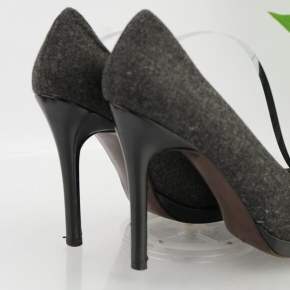 Stuart Weitzman Womens Pump Size 9 Gray Tweed Wool High Heel Slip On Dress Shoes - Picture 3 of 13